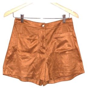 Lush brown faux suede shorts
